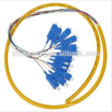 12 core singlemode pigtail ,sc/upc fiber optic pigtail, fan-out 12 fiber cable optical pigtail with 0.9mm 2.0mm 3.0mm